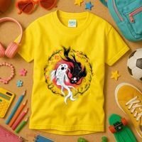 Koi Fish Ying Yang Japanese Kids T-Shirt thumb 3