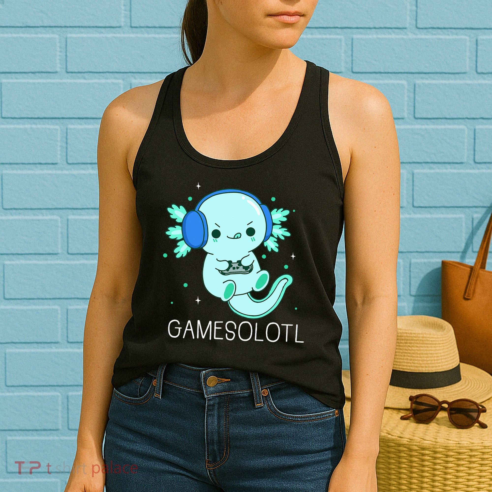 Kawaii Gamesolotl Axolotl Gamer Anime Gifts Women's Tank Top