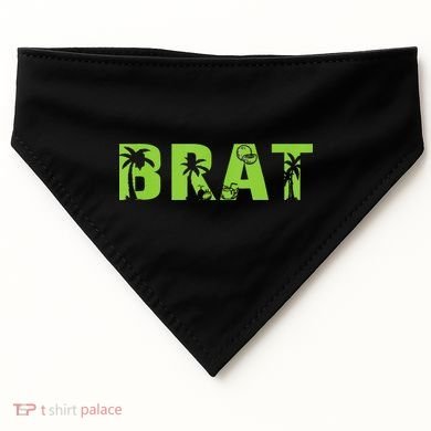 Kamala Green Brat Coconut Tree Summer Vibes USA-Made Doggie Bandana