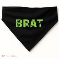 Kamala Green Brat Coconut Tree Summer Vibes USA-Made Doggie Bandana thumb 0