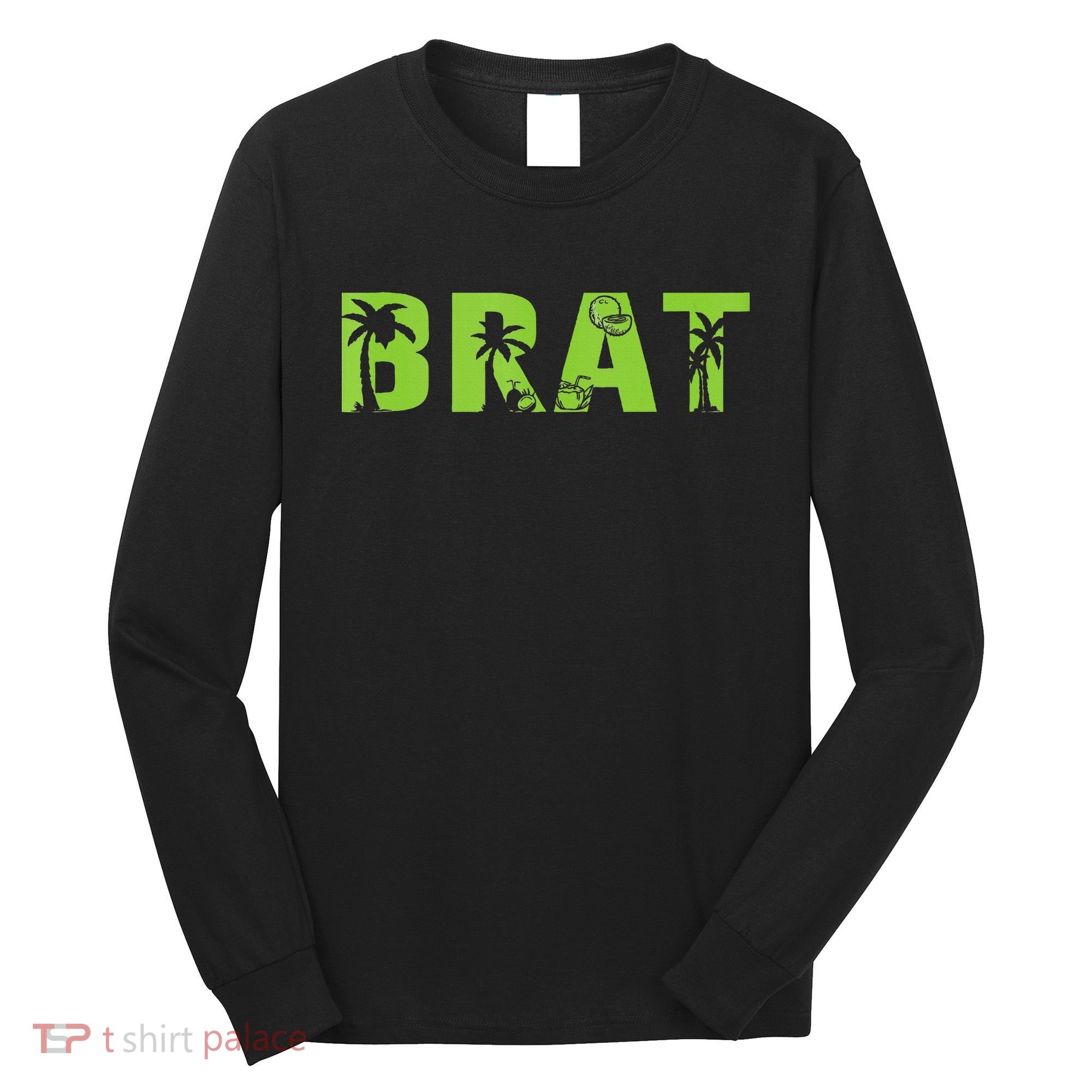 Kamala Green Brat Coconut Tree Summer Vibes Long Sleeve Shirt
