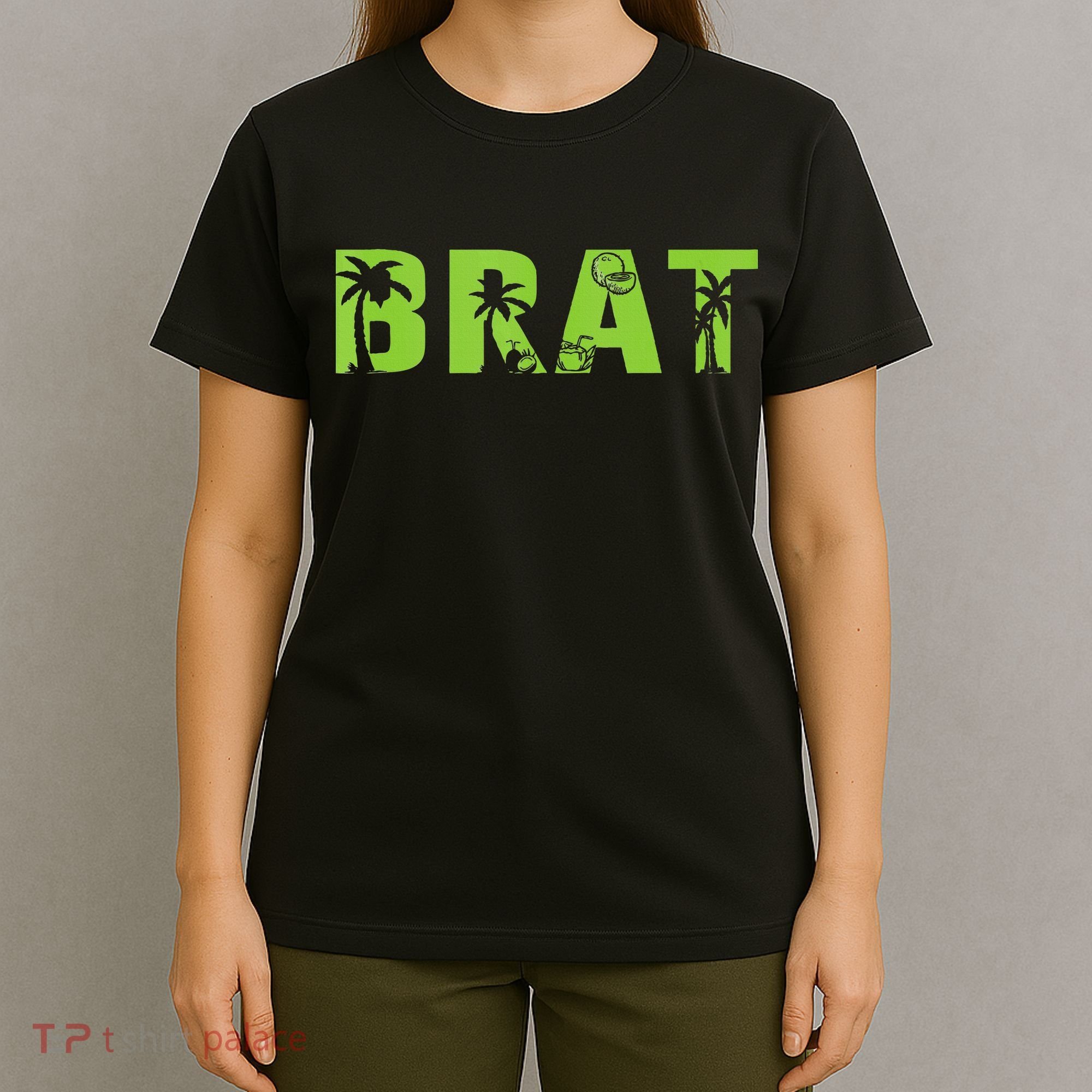 Kamala Green Brat Coconut Tree Summer Vibes T-Shirt