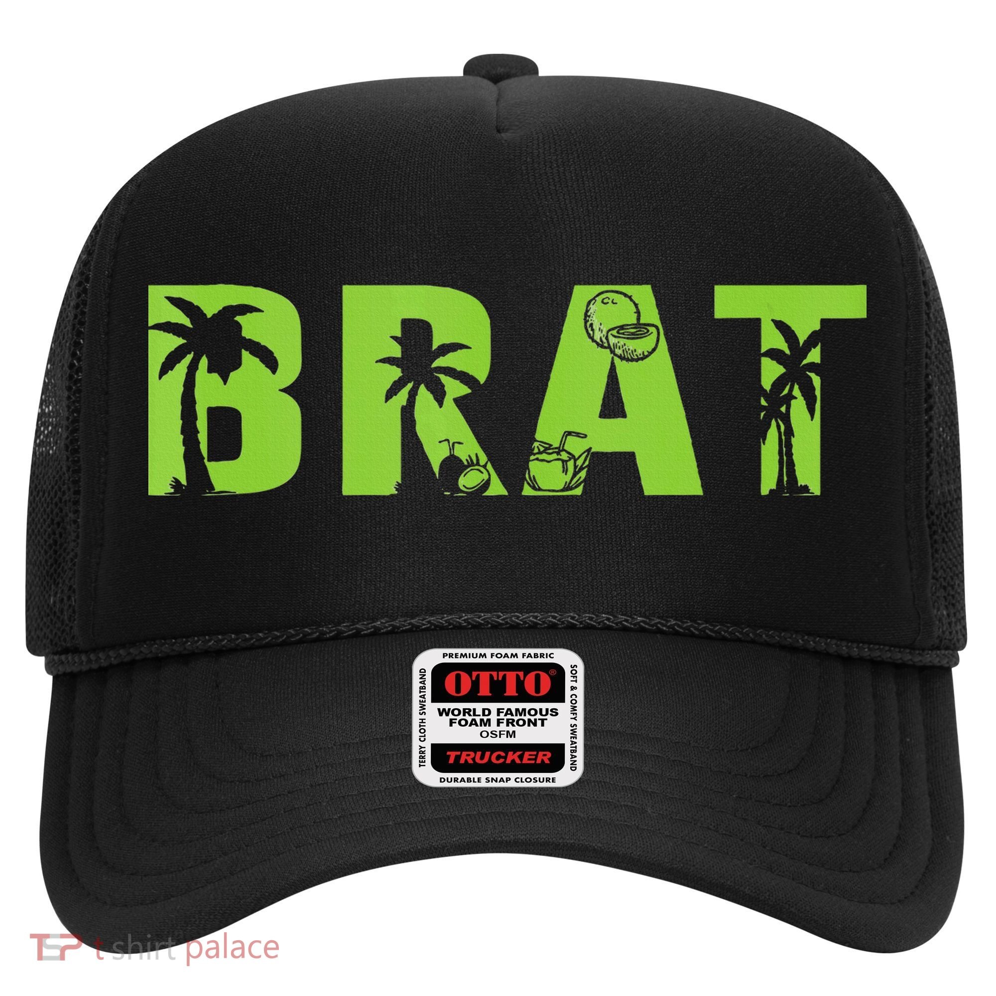 Kamala Green Brat Coconut Tree Summer Vibes Hat