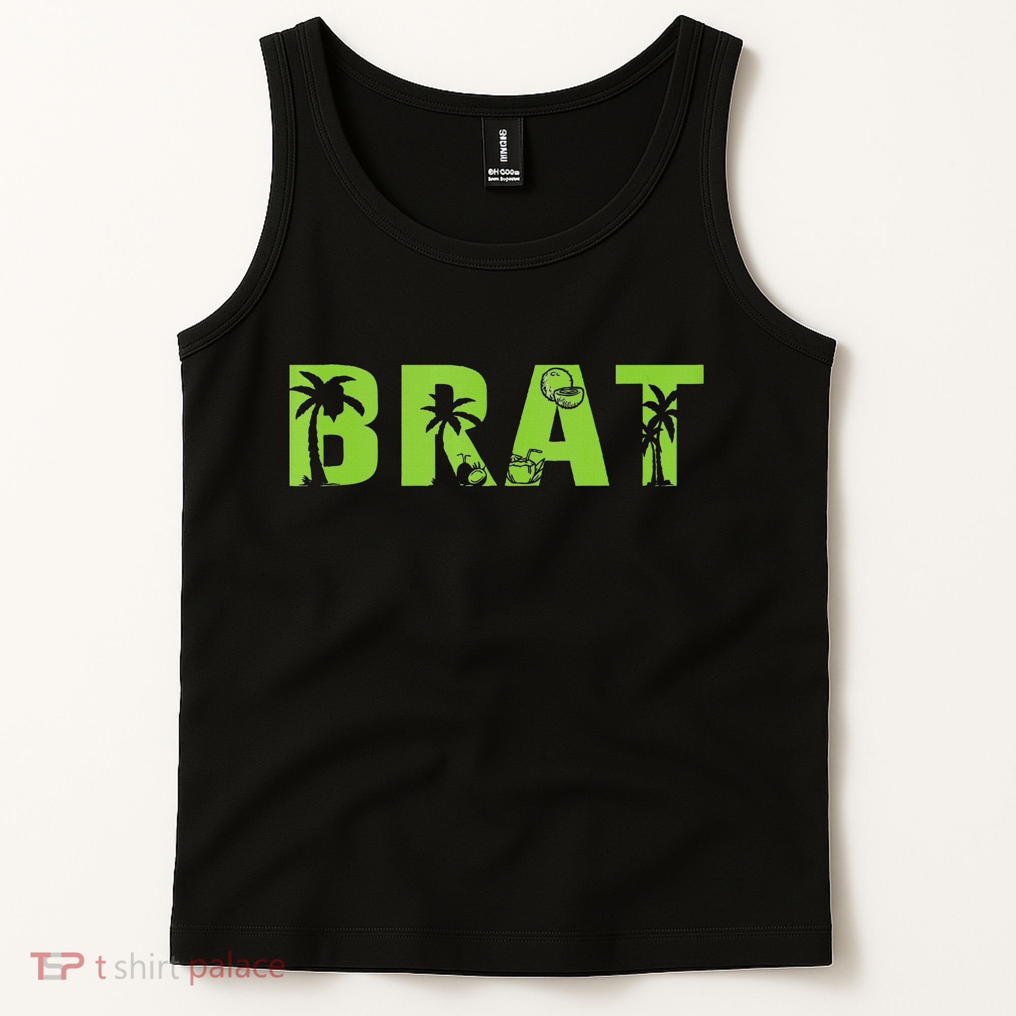 Kamala Green Brat Coconut Tree Summer Vibes Tank Top