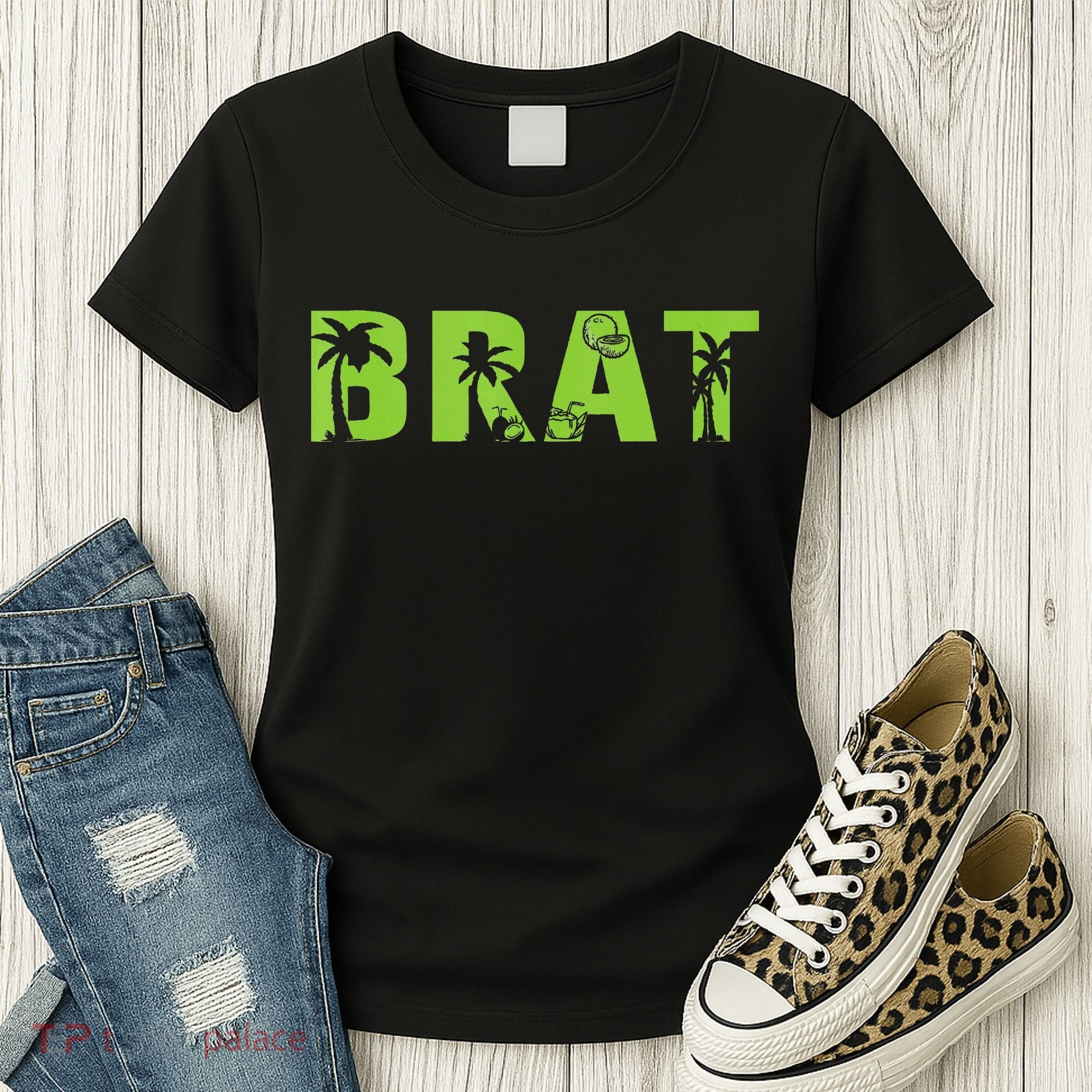 Kamala Green Brat Coconut Tree Summer Vibes Women's T-Shirt