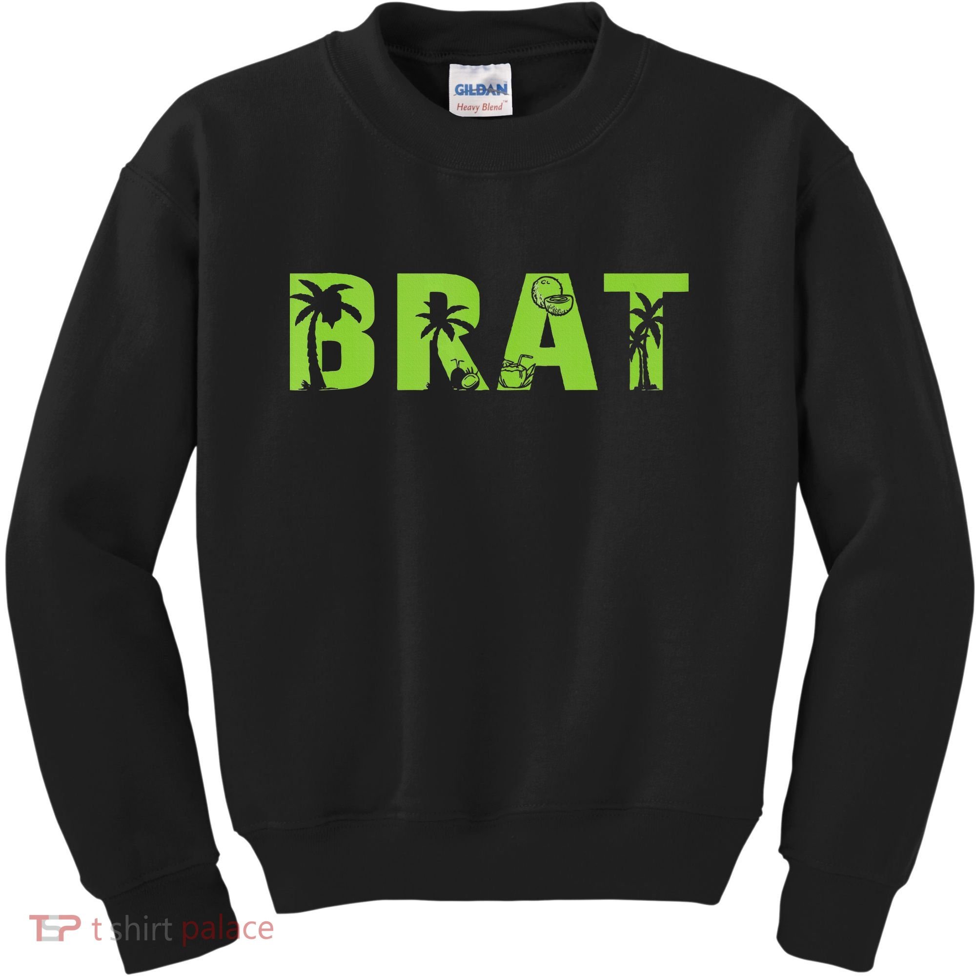 Kamala Green Brat Coconut Tree Summer Vibes Kids Sweatshirt