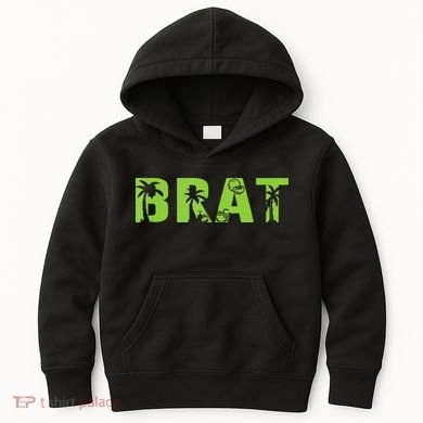 Kamala Green Brat Coconut Tree Summer Vibes Kids Hoodie