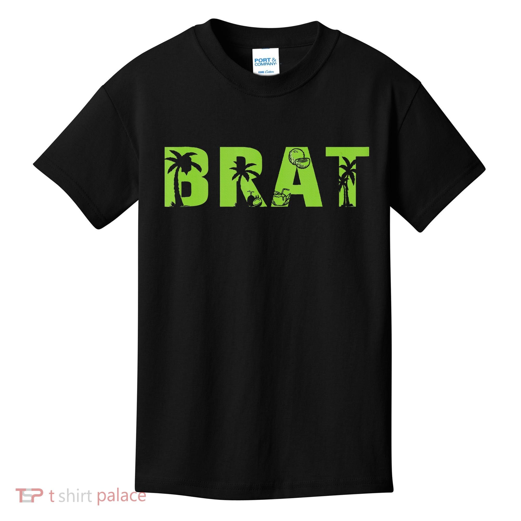 Kamala Green Brat Coconut Tree Summer Vibes Kids T-Shirt