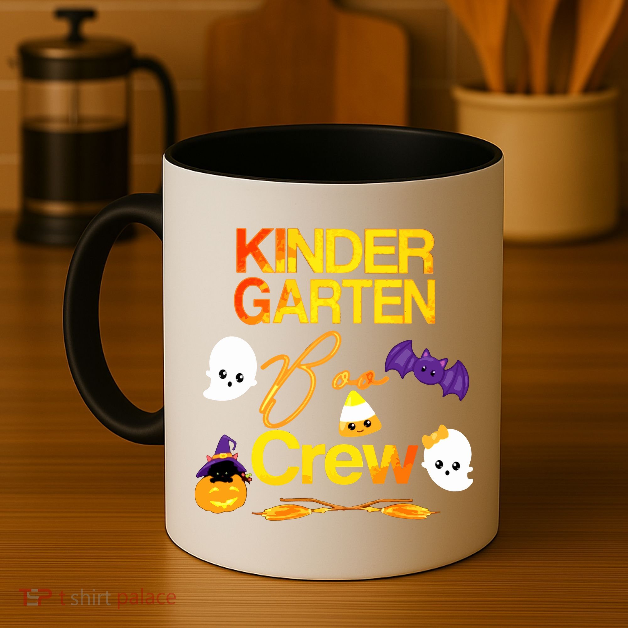 Kinder Garten Boo Crew Scare Kicked Event Trending Halloween Coffee Mug