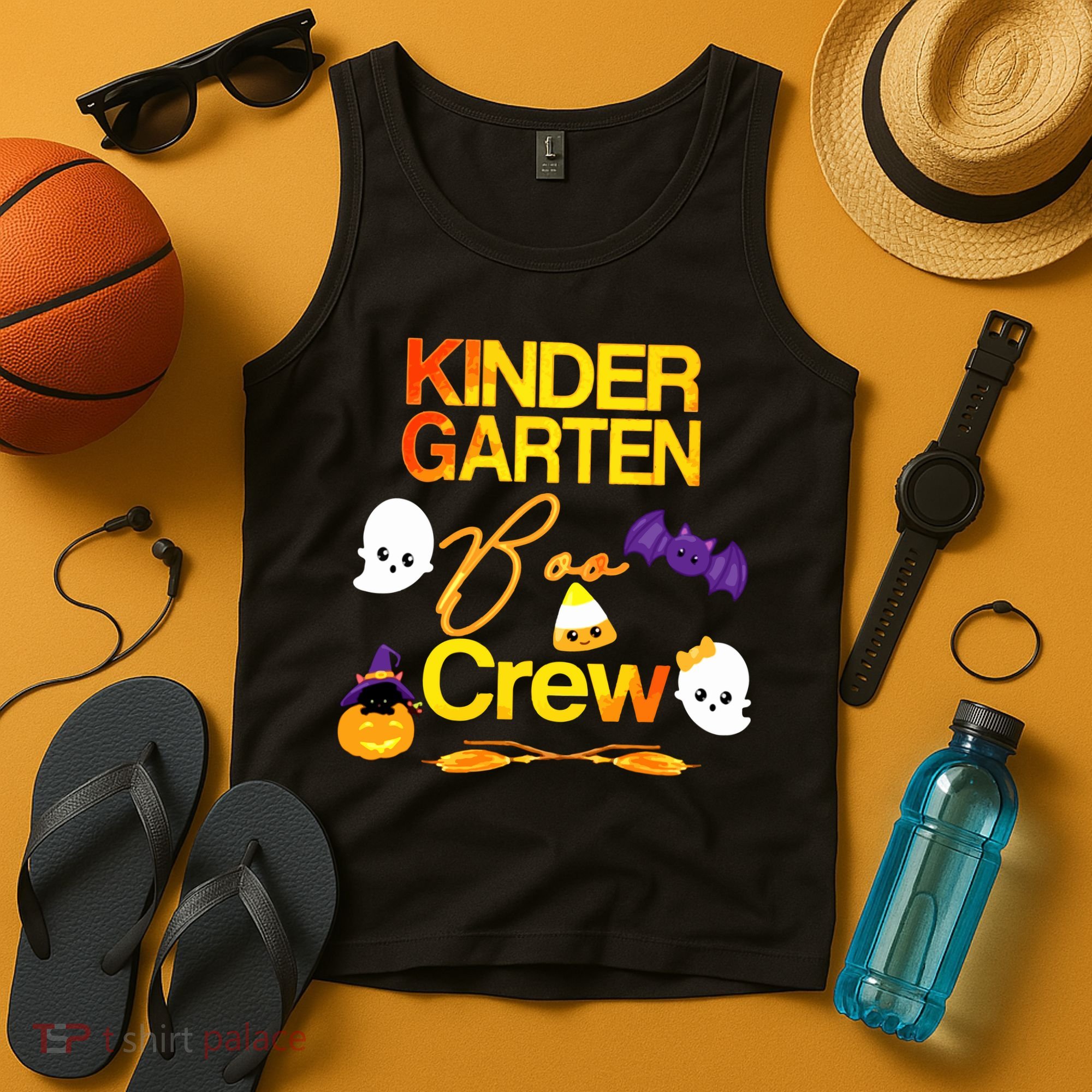 Kinder Garten Boo Crew Scare Kicked Event Trending Halloween Tank Top