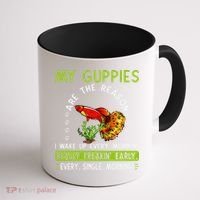 Koi Guppy Fish Guppies The Reason I Wake Up Endlers Guppy Coffee Mug thumb 1