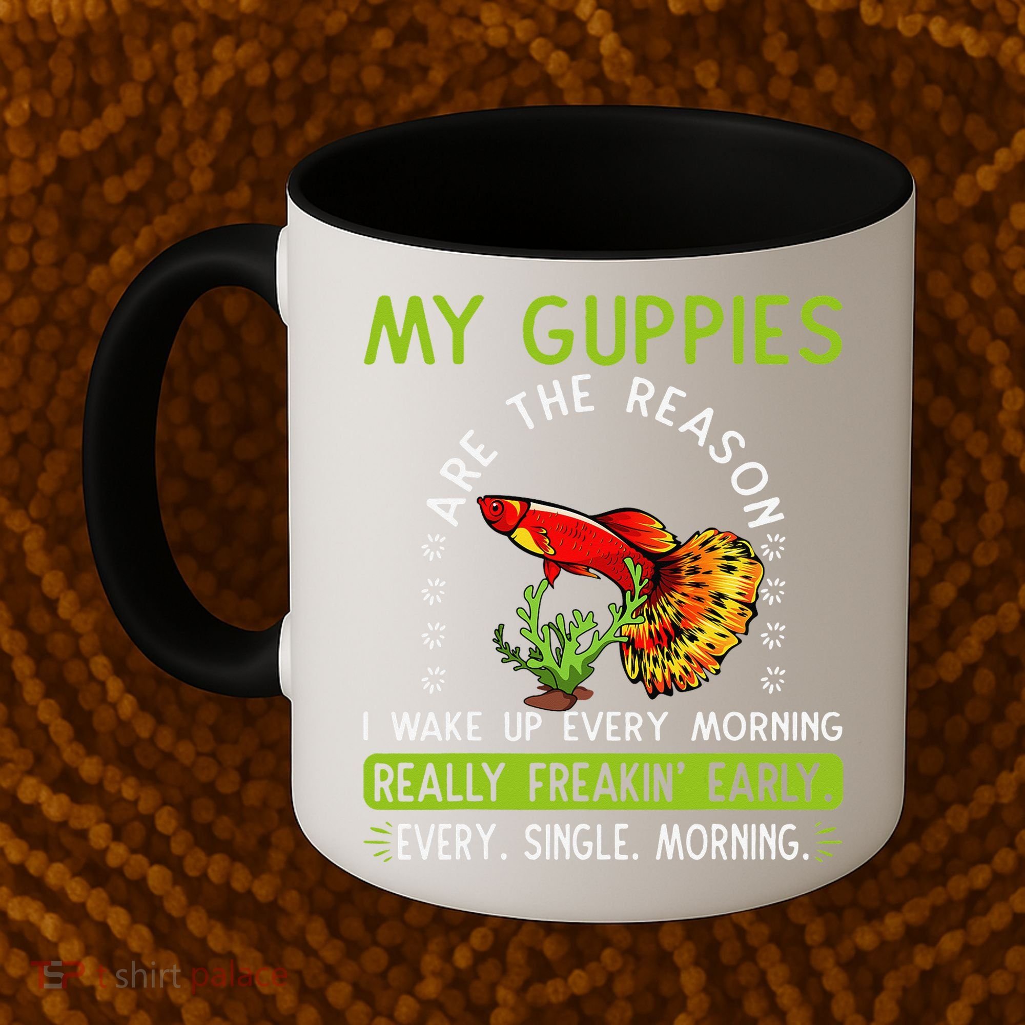 Koi Guppy Fish Guppies The Reason I Wake Up Endlers Guppy Coffee Mug