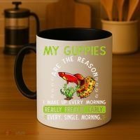 Koi Guppy Fish Guppies The Reason I Wake Up Endlers Guppy Coffee Mug thumb 4