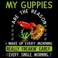 Koi Guppy Fish Guppies The Reason I Wake Up Endlers Guppy Coffee Mug thumb 5