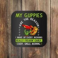Koi Guppy Fish Guppies The Reason I Wake Up Endlers Guppy Coaster thumb 0