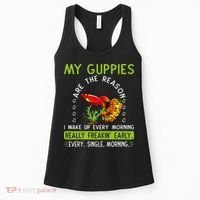 Koi Guppy Fish Guppies The Reason I Wake Up Endlers Guppy Women's Tank Top thumb 0