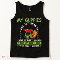 Koi Guppy Fish Guppies The Reason I Wake Up Endlers Guppy Tank Top thumb 2