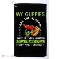 Koi Guppy Fish Guppies The Reason I Wake Up Endlers Guppy Golf Towel thumb 0