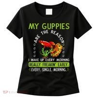 Koi Guppy Fish Guppies The Reason I Wake Up Endlers Guppy Women's T-Shirt thumb 0