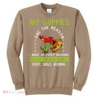 Koi Guppy Fish Guppies The Reason I Wake Up Endlers Guppy Sweatshirt thumb 0