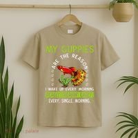 Koi Guppy Fish Guppies The Reason I Wake Up Endlers Guppy T-Shirt thumb 2