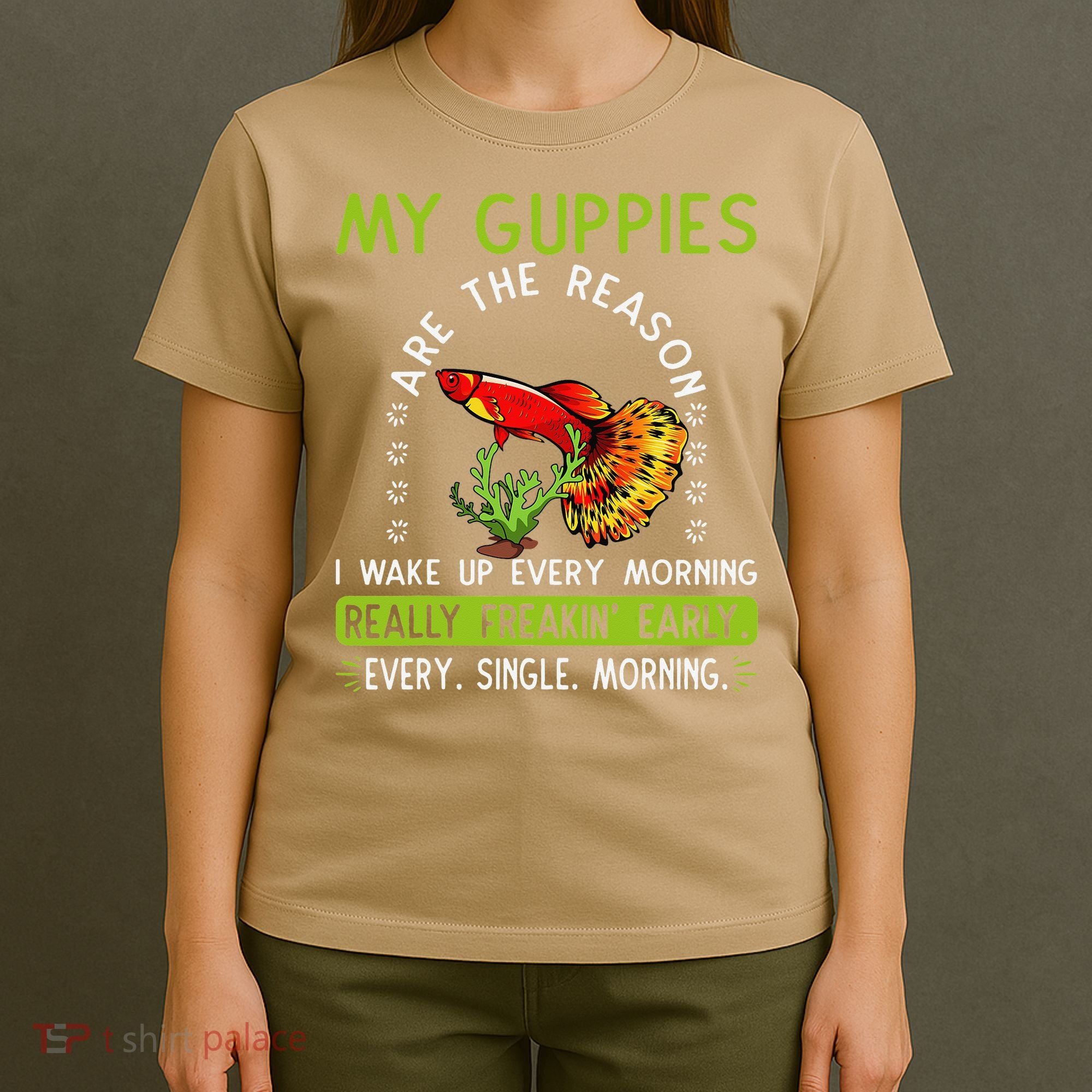 Koi Guppy Fish Guppies The Reason I Wake Up Endlers Guppy T-Shirt