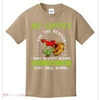 Koi Guppy Fish Guppies The Reason I Wake Up Endlers Guppy Kids T-Shirt thumb 0