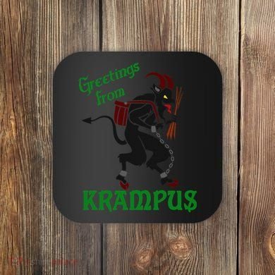 Krampus Greetings From Krampus Christmas Coaster