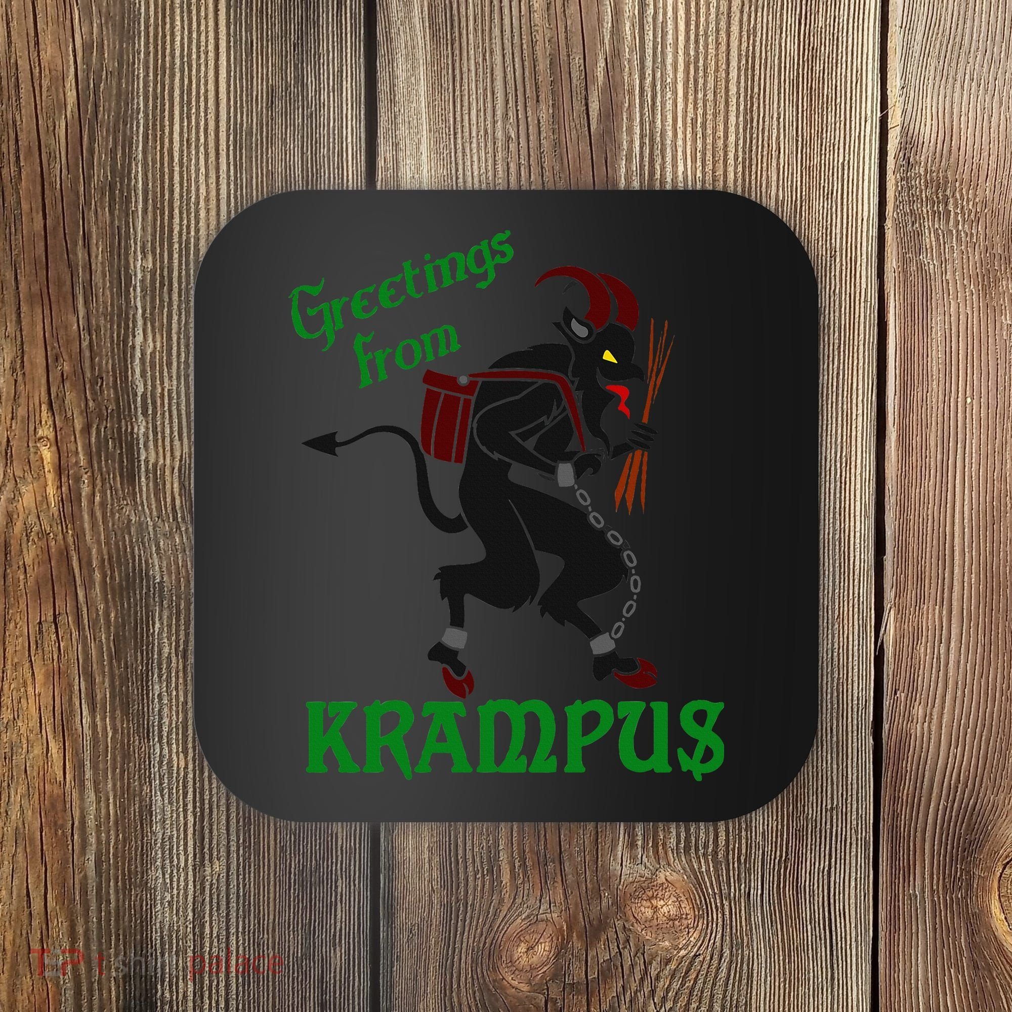 Krampus Greetings From Krampus Christmas Coaster