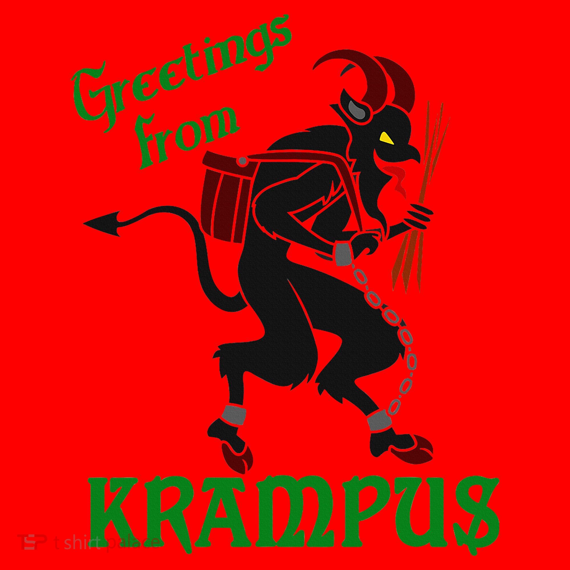 Krampus Greetings From Krampus Christmas Santa Hat
