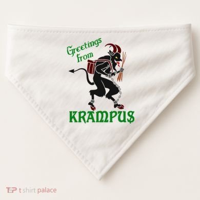Krampus Greetings From Krampus Christmas USA-Made Doggie Bandana