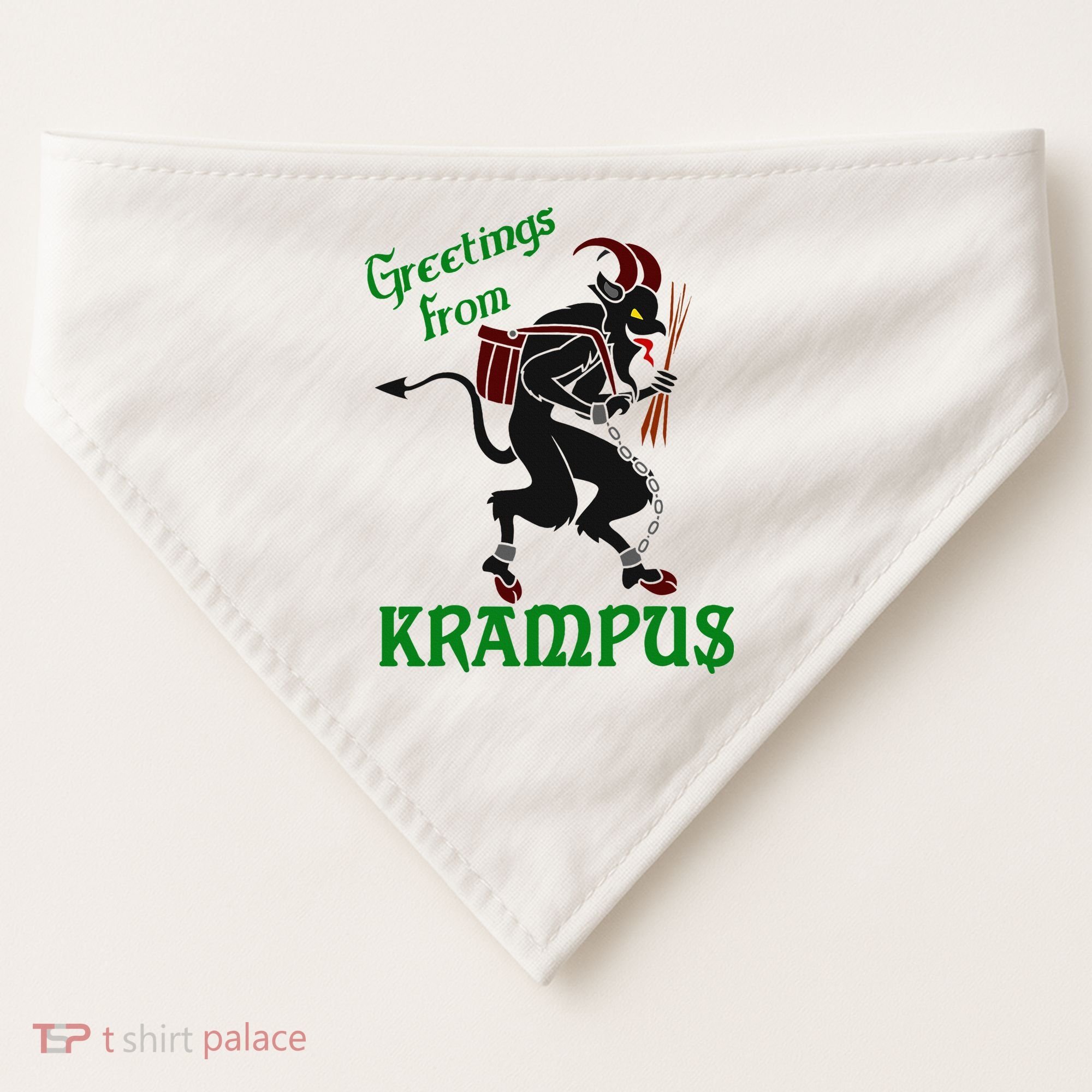 Krampus Greetings From Krampus Christmas USA-Made Doggie Bandana