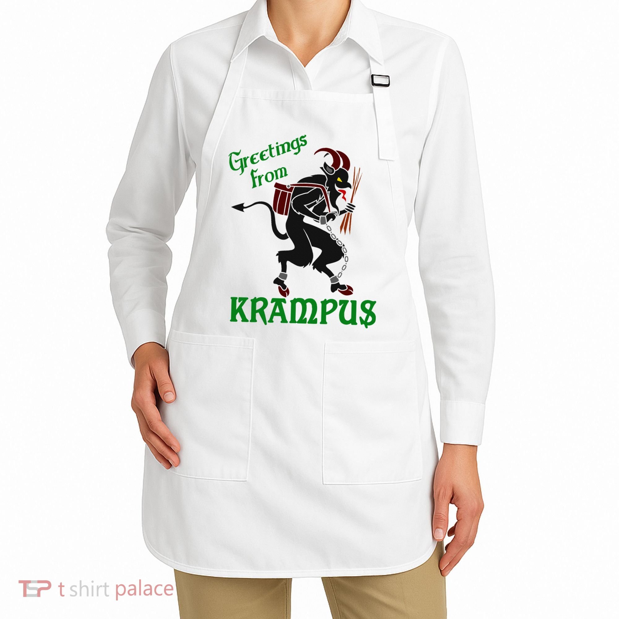 Krampus Greetings From Krampus Christmas Apron