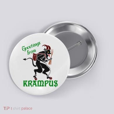 Krampus Greetings From Krampus Christmas Button