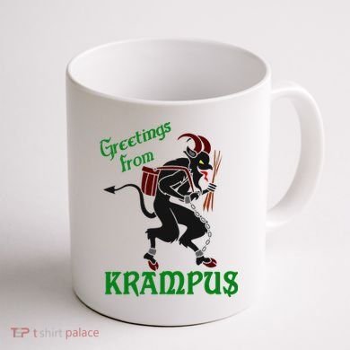 Krampus Greetings From Krampus Christmas Coffee Mug back