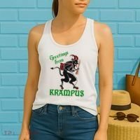 Krampus Greetings From Krampus Christmas Women's Tank Top thumb 2