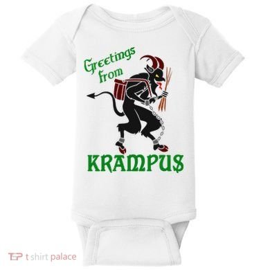 Krampus Greetings From Krampus Christmas Baby Bodysuit