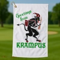 Krampus Greetings From Krampus Christmas Golf Towel thumb 1