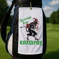 Krampus Greetings From Krampus Christmas Golf Towel thumb 2