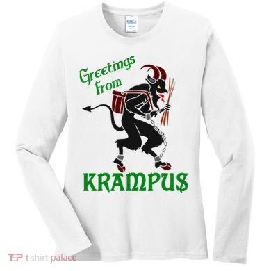 Krampus Greetings From Krampus Christmas Women's Long Sleeve Shirt