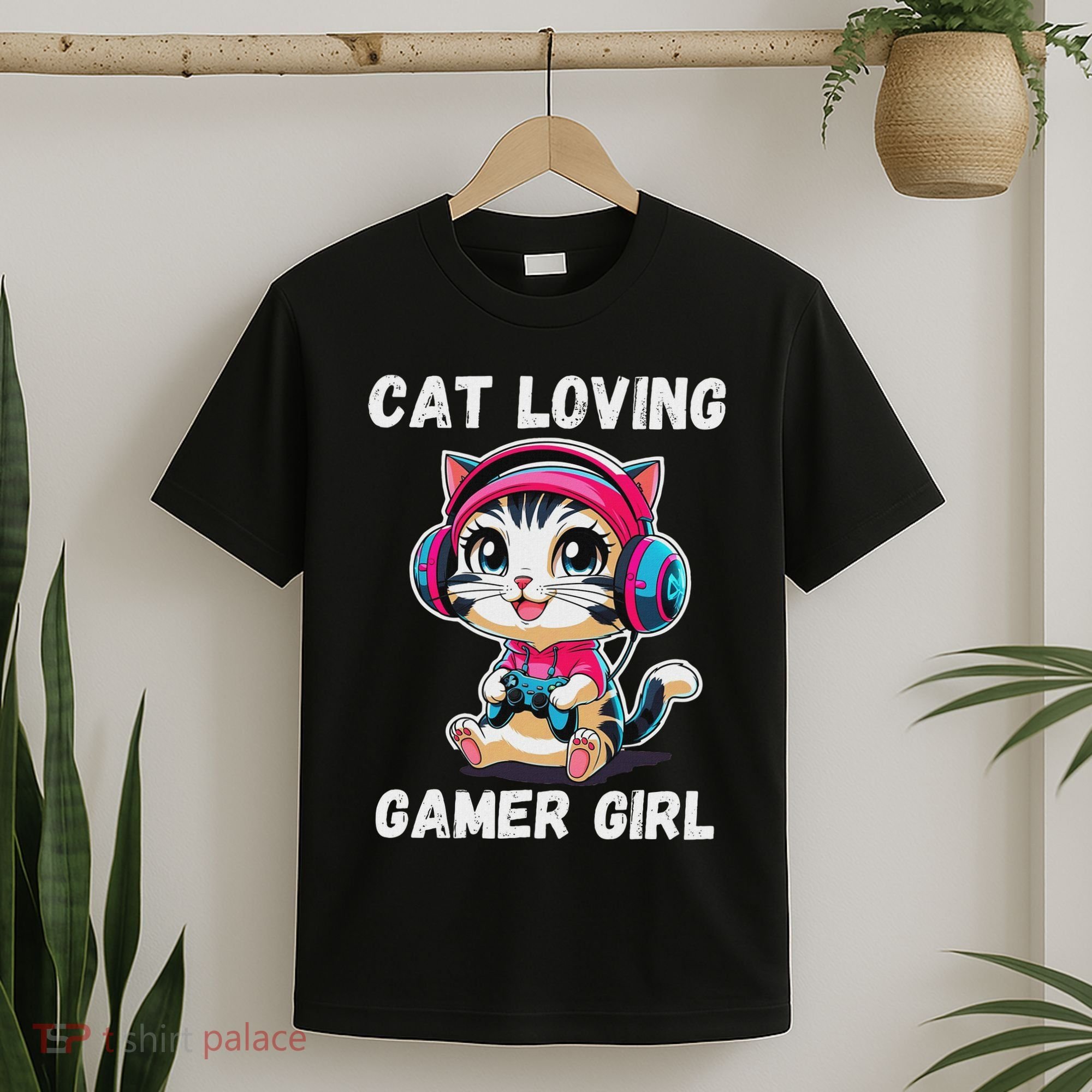 Kawaii Gamer Girl Cat Gamer For Women T-Shirt
