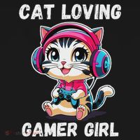 Kawaii Gamer Girl Cat Gamer For Women T-Shirt thumb 7