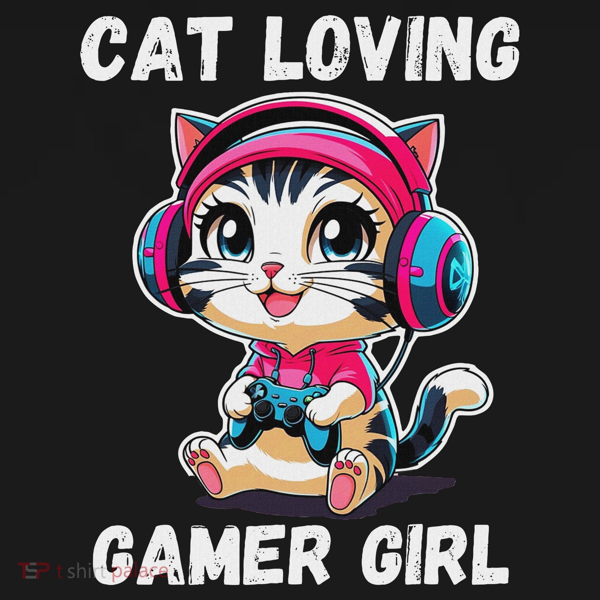 Kawaii Gamer Girl Cat Gamer For Women T-Shirt