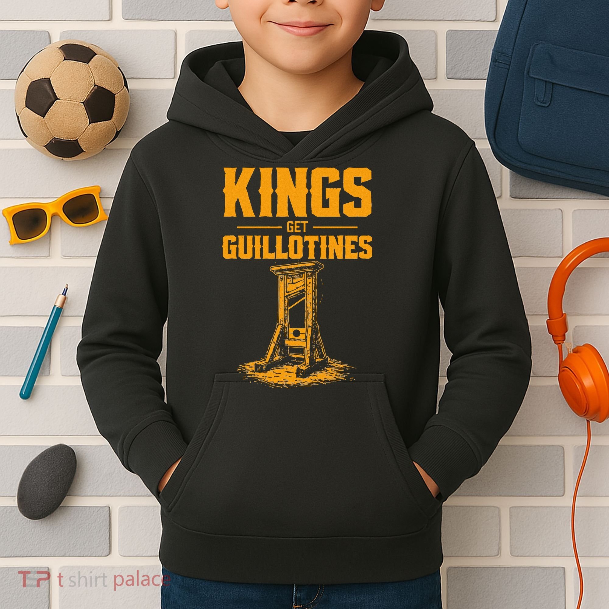 Kings Get Guillotines Funny Kids Hoodie