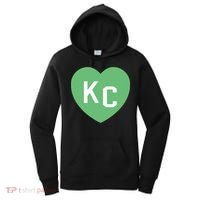 Kc Green Heart Kc Kansas City Green 2 Letter Kc Hearts Kc Funny Gift Women's Hoodie thumb 0
