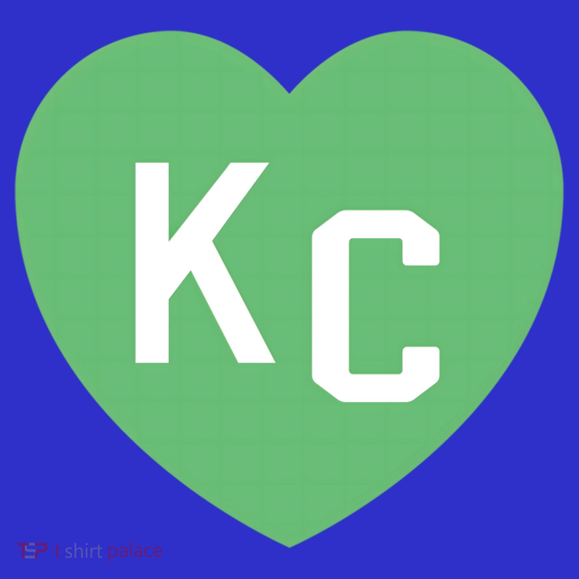 Kc Green Heart Kc Kansas City Green 2 Letter Kc Hearts Kc Funny Gift T-Shirt