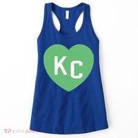 Kc Green Heart Kc Kansas City Green 2 Letter Kc Hearts Kc Funny Gift Women's Tank Top thumb 0
