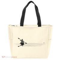 Kayaking Graphic Kayak Silhouette Kayaker Canoe Paddling Tote Bag thumb 0