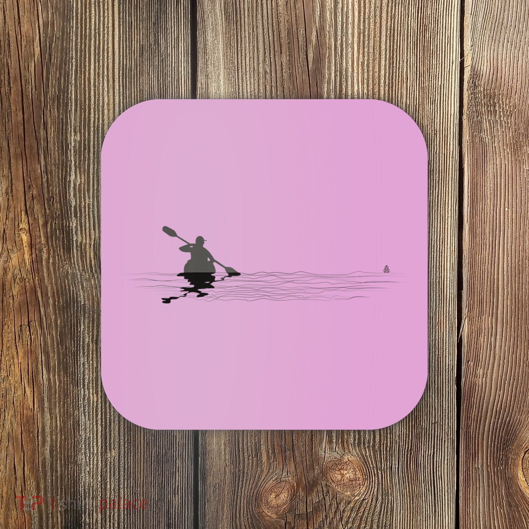 Kayaking Graphic Kayak Silhouette Kayaker Canoe Paddling Coaster