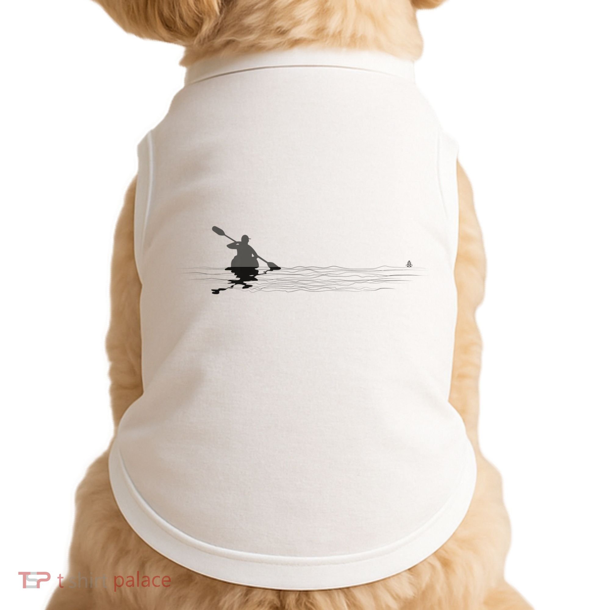 Kayaking Graphic Kayak Silhouette Kayaker Canoe Paddling Doggie Tank